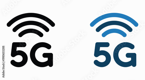5G Symbol Icons Network Signal Speed Technology Mobile Internet Communication Vector Illustration Set Isolated Background