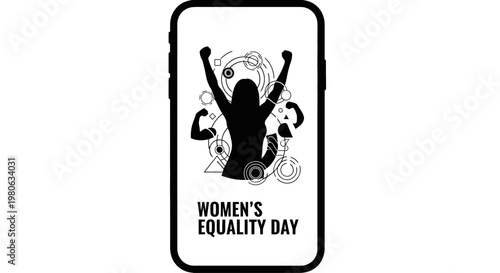 Women Equality Day mobile phone app interface design.