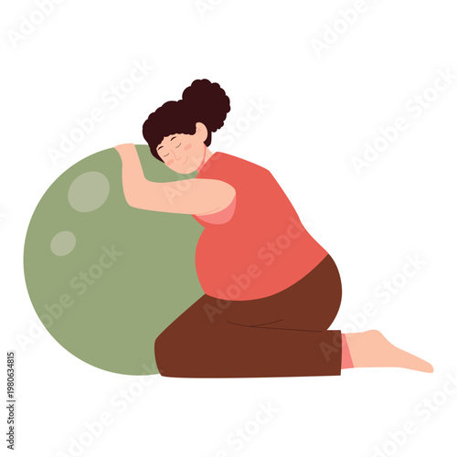 Flat illustration of pregnant women doing yoga, stretching, and relaxation poses. Ideal for prenatal fitness, maternity care, healthcare content, and social media design.