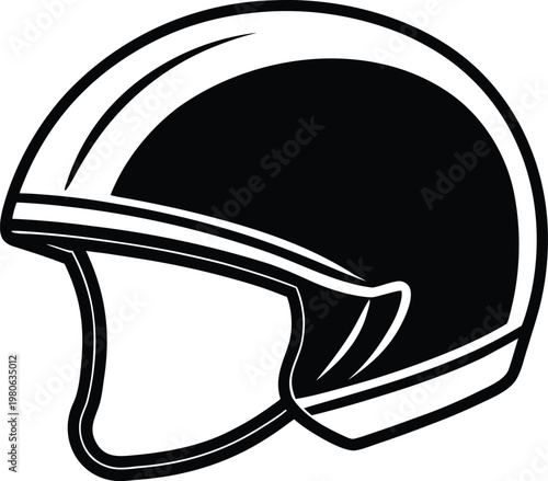 single helmet silhouette vector white background