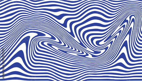 Abstract blue and white wavy lines pattern background