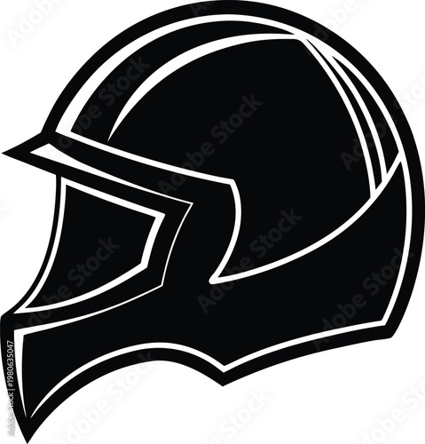 single helmet silhouette vector white background 