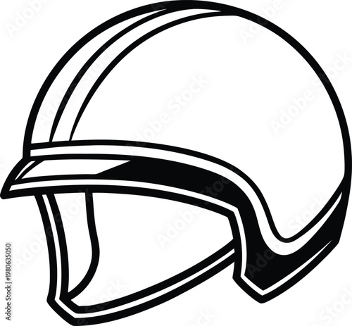 single helmet silhouette vector white background