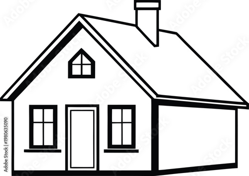 single house silhouette vector  white background 