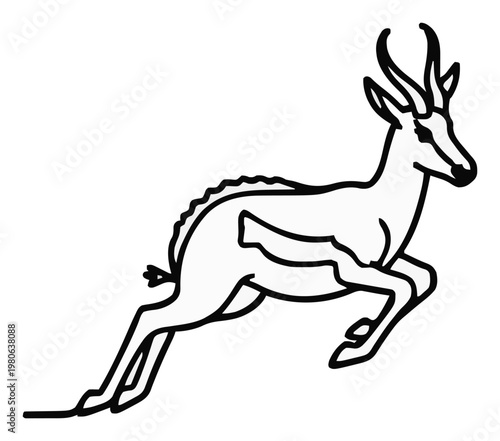 Minimalist continuous line art vector icon of jumpin.... Generative AI