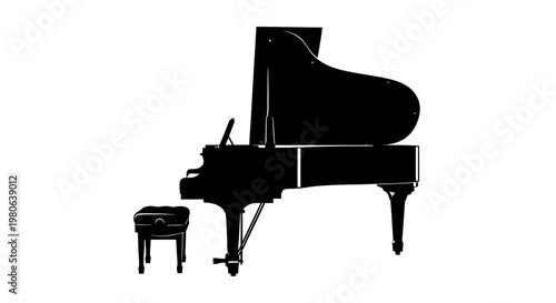 Black Grand Piano Instrument Music.