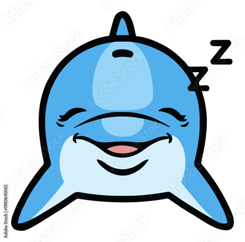 Minimalist continuous line art bottlenose dolphin icon. Generative AI