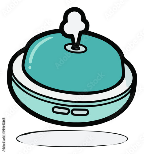 Essential oil diffuser top view flat illustration. Generative AI