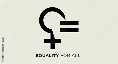 Equality for all concept with female gender symbol and equals sign.