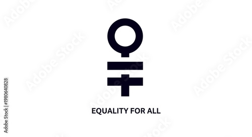 Equality for all concept symbol with female sign and equal sign.