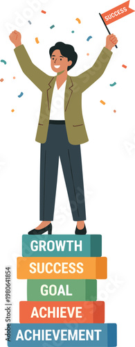 Man celebrating achievement with confetti in a joyful outdoor setting feeling success