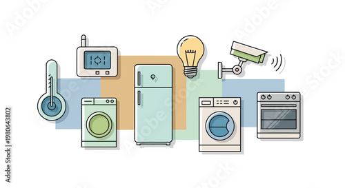 Smart home appliances illustration