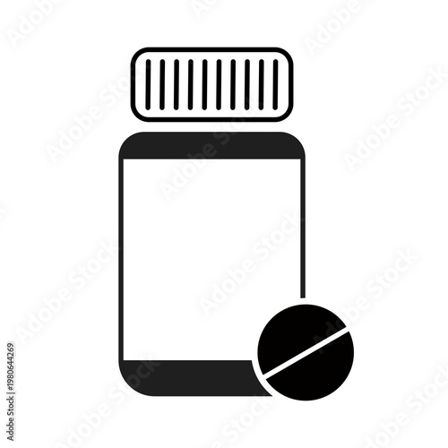 Medicine, pharmacy, capsule vector icon isolate on transparent background.