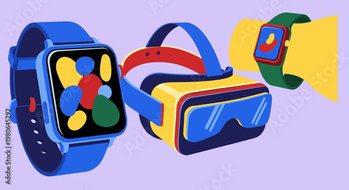 Smartwatch and virtual reality headset technology