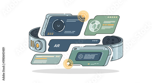 Smartwatch with augmented reality features and fitness tracking