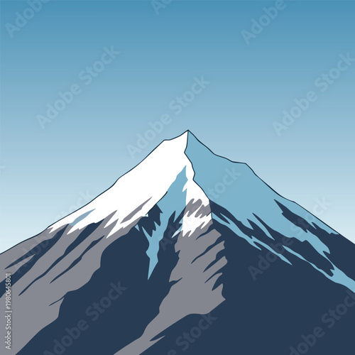 Majestic Snow Capped Mountain Peak in a Natural Landscape