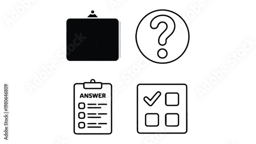 Decision Icons: A set of essential icons, carefully designed to facilitate easy navigation and convey immediate information in a range of applications.
