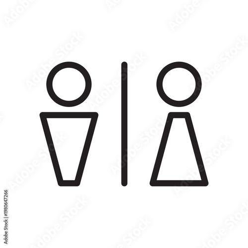 Outline restroom or toilet icon isolated simple flat style.