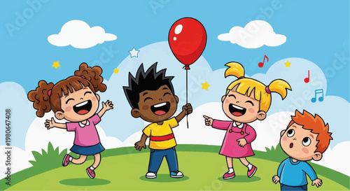 Happy kid cartoon Vector Image
