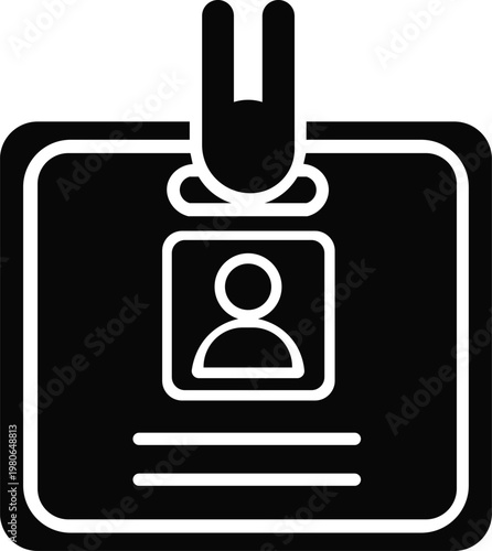 Monochrome business name badge with clip attachment business badge black-and-white name tag