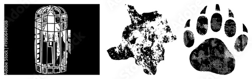 Ornamental birdcage featuring geometric lattice, perches, and glass panels, classic pet enclosure, aviary structure, cage design.