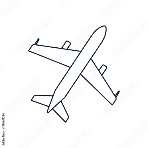 Vector of a commercial airplane viewed from the top
