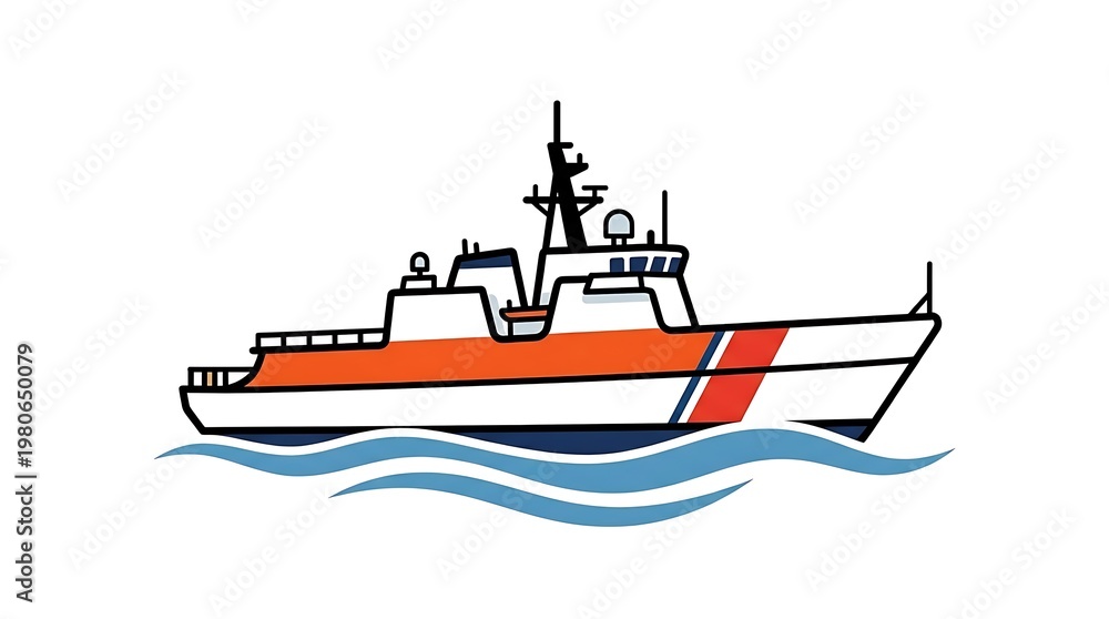 Fototapeta premium Rescue boat on the water.