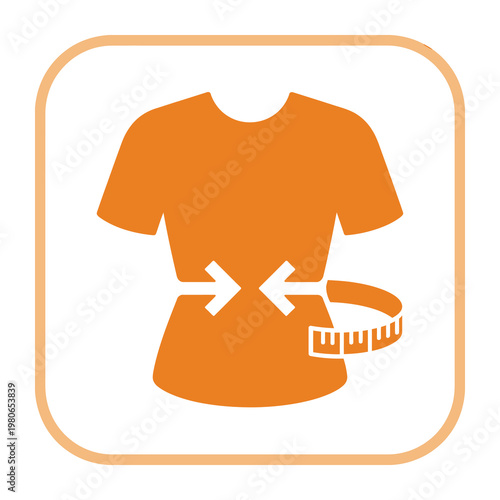 Vector of a t-shirt with a measuring tape wrapped around the waist