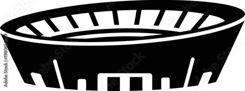 Minimalist Black and White Sports Stadium Arena Icon Illustration for Vector Design