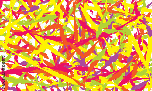 Multicolored brushstroke pattern on white background