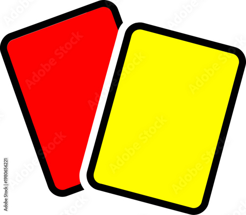 Soccer Referee Red and Yellow Penalty Cards Icon 