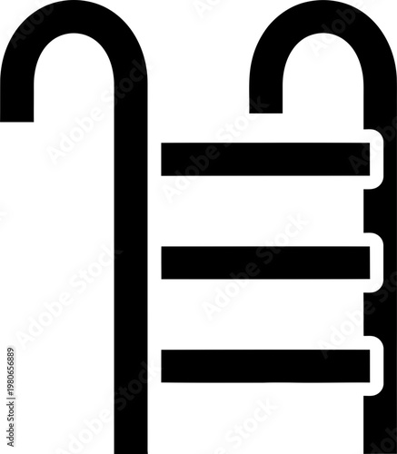 Modern Swimming Pool Ladder Vector Icon - Minimalist Design for Aquatic Leisure and Spa Facilities