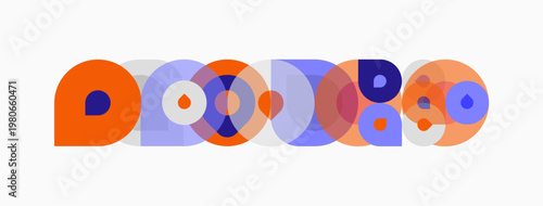 Abstract colorful circles overlap creating dynamic composition. Modern design, playful shapes, vibrant hues present visual harmony.