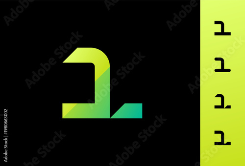 Technical Number 1, digital alphabet, cyber numeral set for logo, vector illustration 10EPS