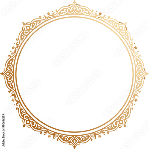 antique gold frame isolated on white