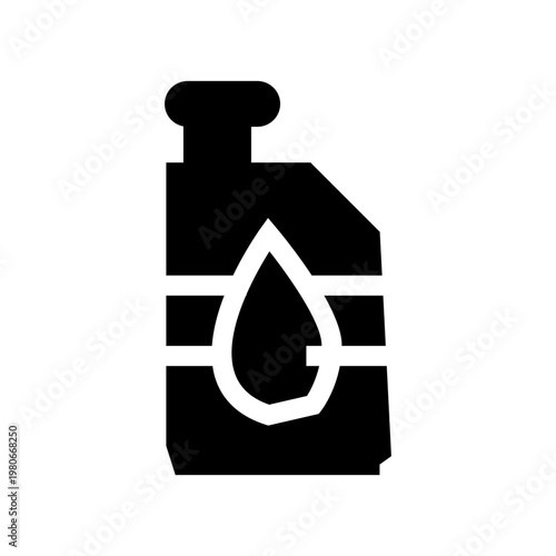 vector illustration of a oil bottle solid black style