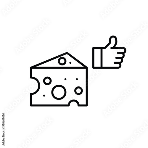 Block of cheese and like. Dairy goods quality and customer satisfaction. Pixel perfect, editable stroke vector icon