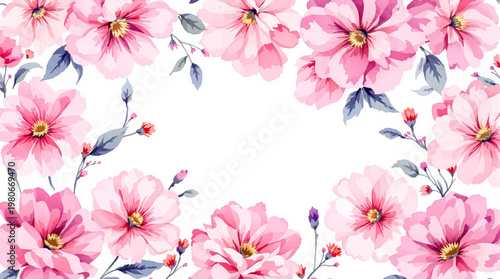 Dreamy botanical pattern filled with pastel flowers arranged in a calm and visually pleasing composition