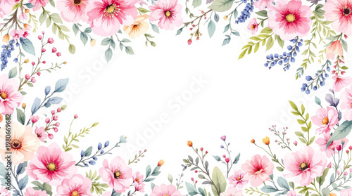 Light and airy floral composition featuring soft blossoms arranged harmoniously across a calming neutral background