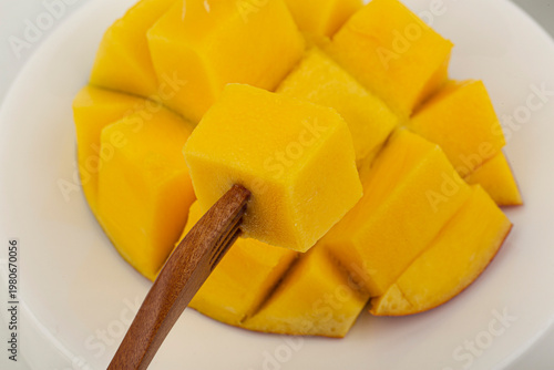 Apple mango fruit on white background