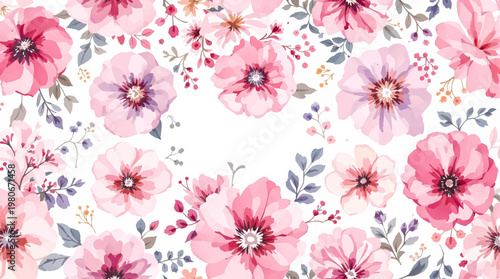 Delicate blossoms painted softly create elegant repeating pattern full of natural beauty and charm today