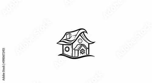 Whimsical lighthouse-inspired house with nautical elements