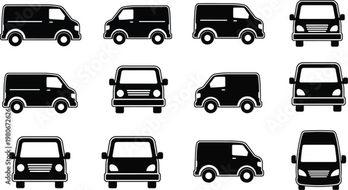 Compact minivan transport flat artwork utility motor automobile