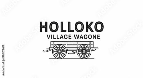 Vintage wagon drawing with bold text above