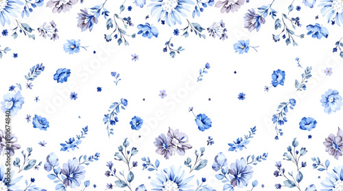 Soft blooming petals in watercolor style form lively botanical pattern bursting with gentle springtime energy today