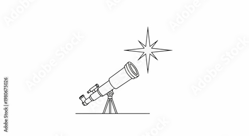 Telescope points toward a bright, starry celestial body