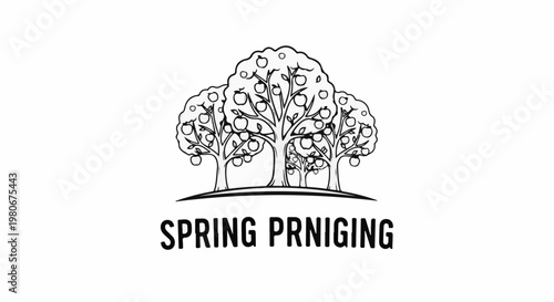 Three stylized apple trees with text below