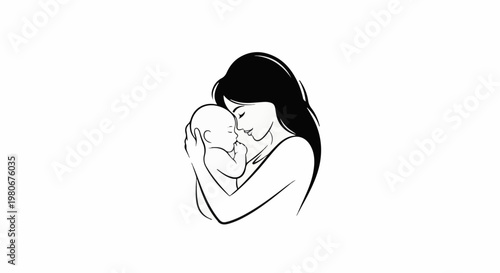 Tender embrace between a mother and her newborn, symbolizing pure love and connection