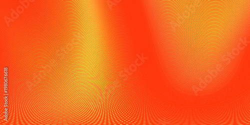 Obraz na plátne Futuristic organic orange color design with dot matrix or halftone patterns, bright yellow and deep red gradients create a feeling of warmth and high energy