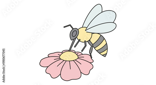 Bee on a pink flower head.